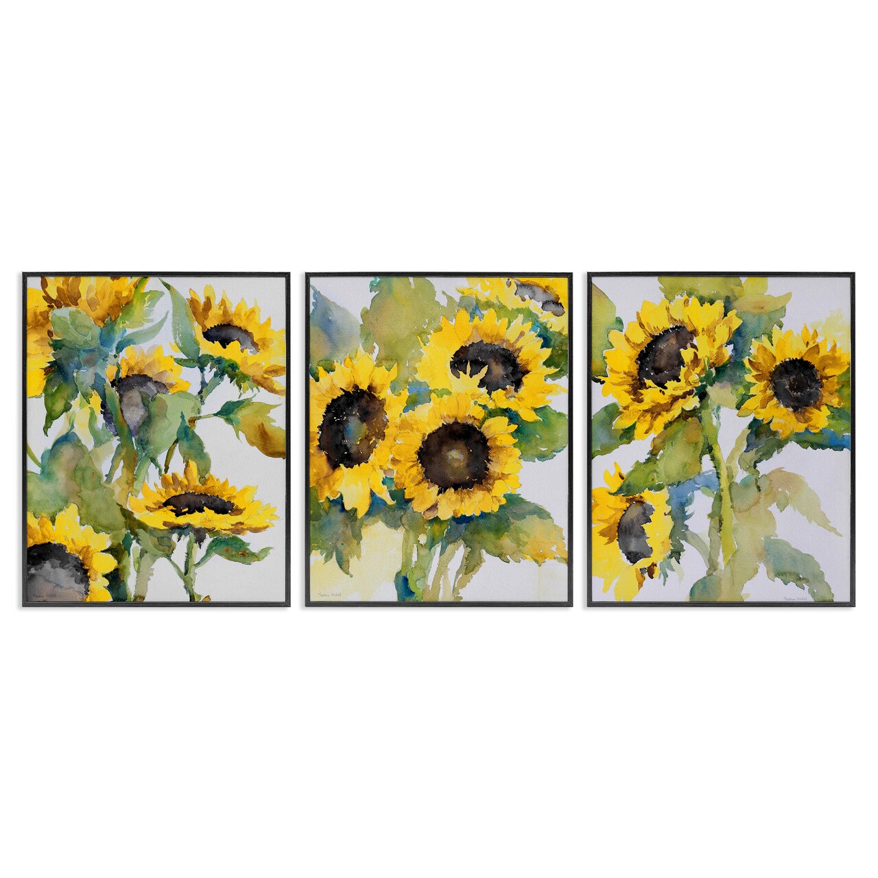Stupell Industries Blooming Country Sunflowers 3pc Framed Giclee Wall Art Set Design by Theresa Troise Heidel